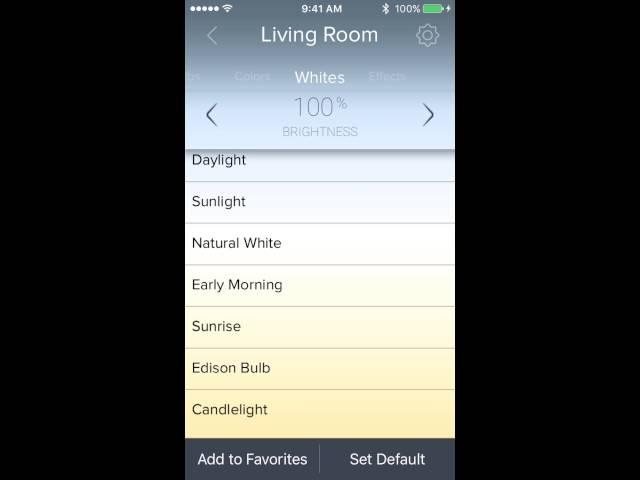 Selecting Whites & Setting Favorites for ilumi Smartbulbs