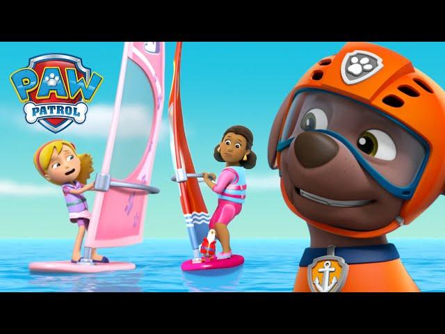 Pups Save the Surfers from a huge wind storm! - PAW Patrol Episode - Cartoons for Kids Compilation