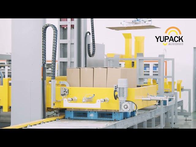 Palletizer + automatic pallet online winding machine|YUPACK