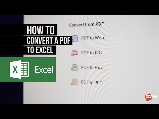 How to convert a PDF to Excel