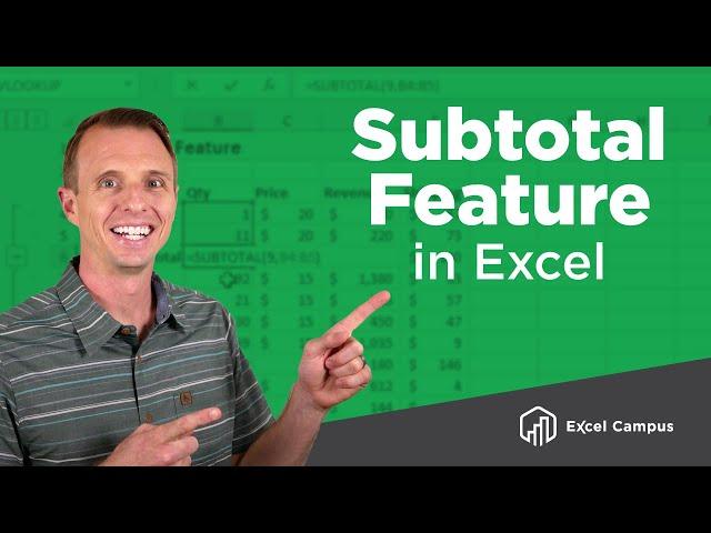How To Use The Subtotal Feature And Subtotal Function In Excel
