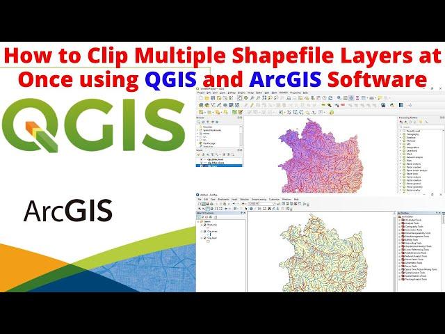 How to Clip Multiple Shapefile Layers at Once using QGIS 3.24 and ArcGIS 10.8 Software