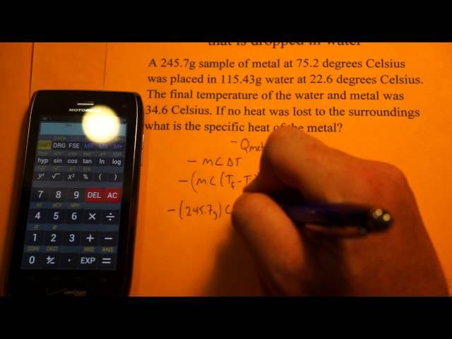 Specific Heat of a Metal Dropped into Water