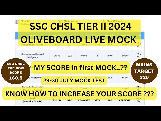 OLIVEBOARD SSC CHSL TIER II 29-30 JULY LIVE MOCK TEST #ssc #mock #oliveboard #sscchsl #chslmains