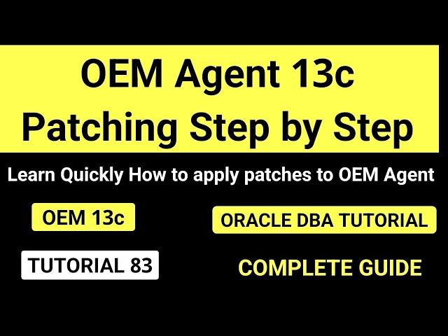 OEM Agent Patching step by step