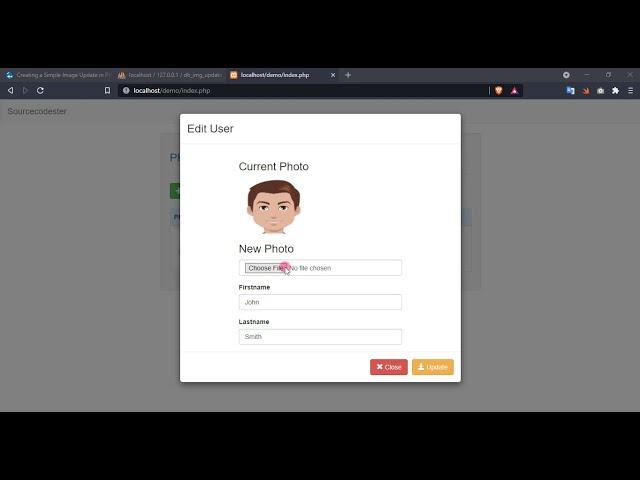 Creating a Simple Image Update in PHP Tutorial DEMO