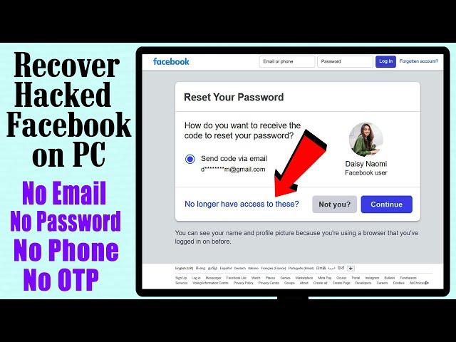 How to Recover Hacked Facebook Account 2023 On PC Desktop Laptop Web Browser New update recovery FB