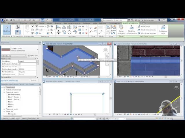 Revit 2015 Cubierta Relleno variable con chaflán