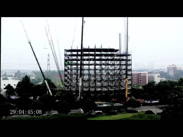NewArk Hotel construction timelapse: 15 storeys in 48 hours.
