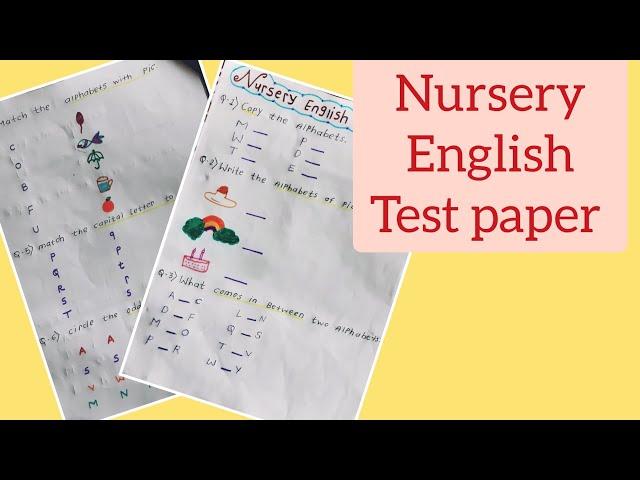 nursery English Test paper |nursery English sample paper 2022-23