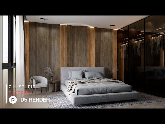 D5 Render realistic interior rendering tutorial | Bedroom 86