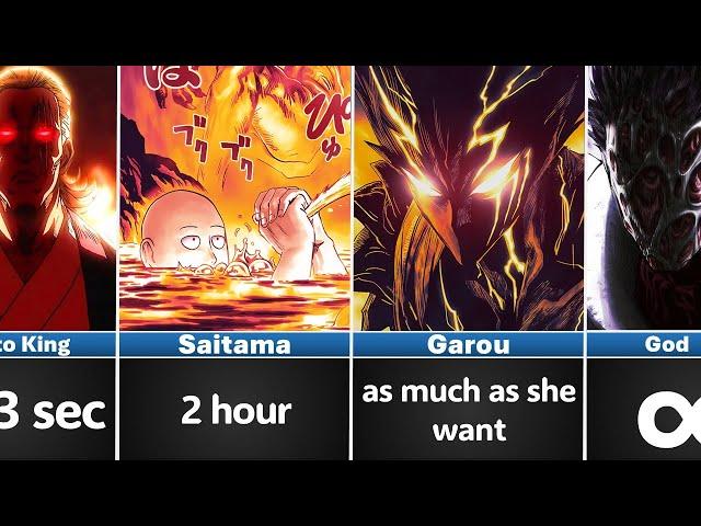 How long One Punch Man characters can Survive Under Lava