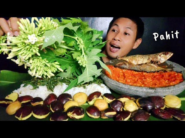 JENGKOL TUA ‼️ BUNGA DAUN PEPAYA, ikan asin Sambal Terasi, Mukbang Indonesia