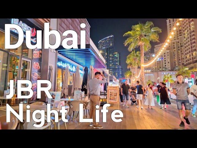 Dubai [4K] Night Life. JBR ( Jumeirah Beach Residence ) Night Walking Tour 