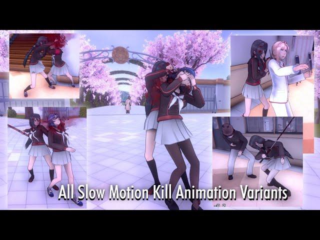 All Slow Motion Kill Animation Variants in Yandere Simulator