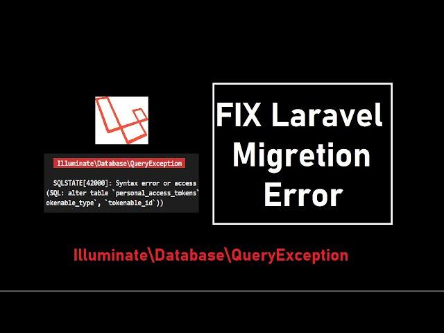 Fix Laravel 8 Migration Error || PDO Query Exception