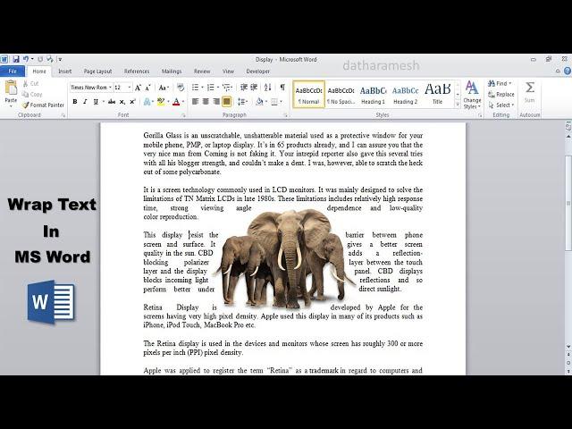 How to Wrap Text Around A Picture In MS Word