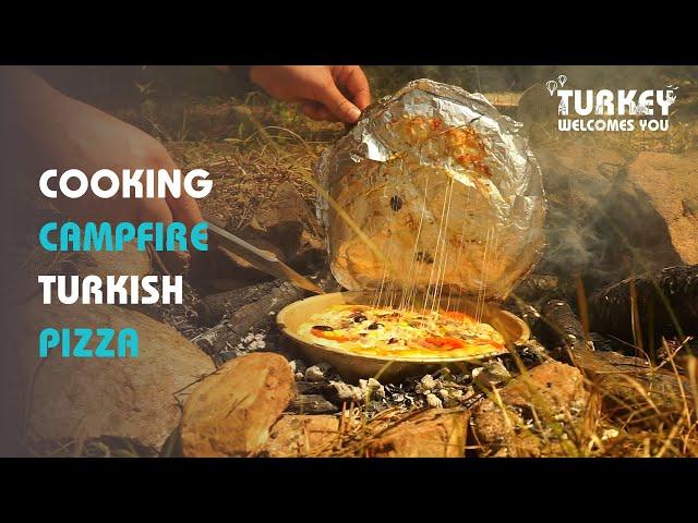 Outdoor Cooking Delicious Turkish Pizza | Turkish Recipes