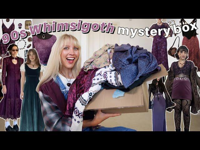 I bought a 90s WHIMSIGOTH thrifted mystery box and it was the BEST ONE YET!(fall witchy thrift haul)