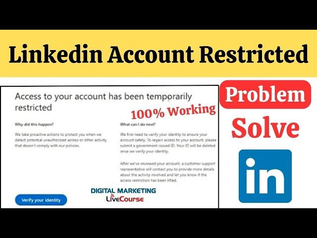 (100% Working) Linkedin Account Restricted  Problem Solve || DMLC || dmlivecourse