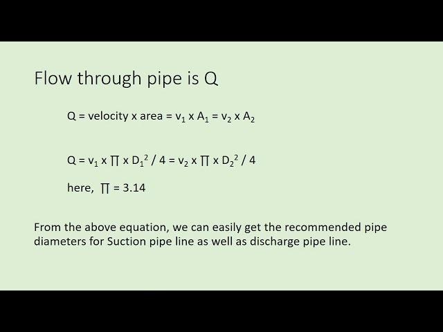 Basic Pipe Sizing Pump Suction Discharge Line Water Velocity Real Example Fluid Flow Calculation