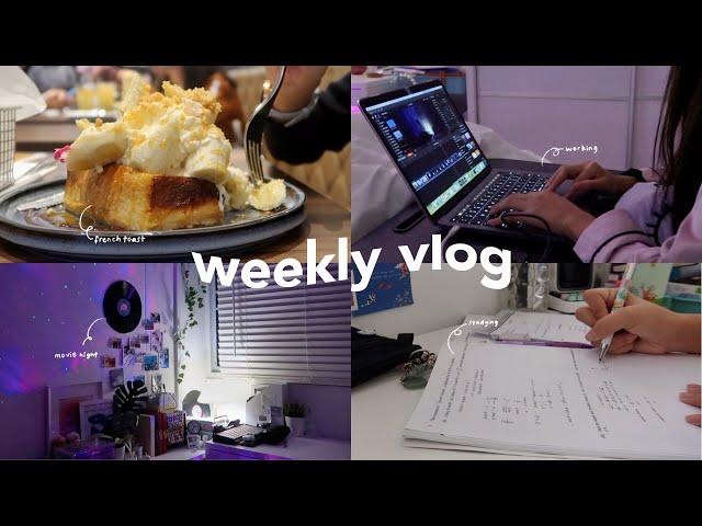 weekly vlog  | lots of food, movie night, shopping, studying + more