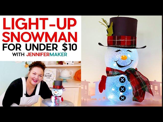 DIY Light-Up Snowman for Under $10 | Dollar Tree Christmas DIY Craft