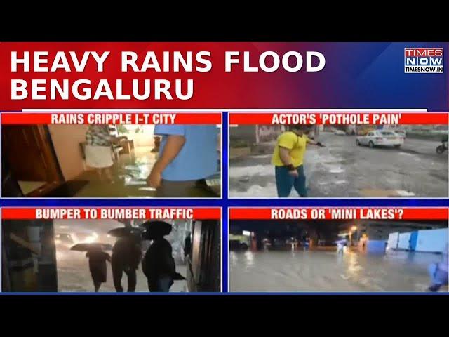 Parts Of Bengaluru Flooded After Midnight Heavy Rain, Potholes Like 'Moon-Craters' Cause Difficulty