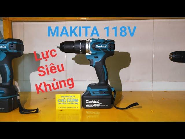 Máy Khoan Pin MaKITA 118V Không Chổi Than - 2 Pin - Bảo Hành 6 Tháng