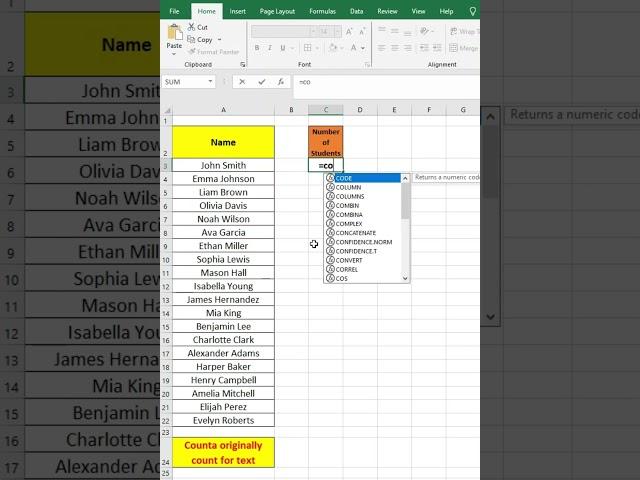 How to Use the COUNTA Function in Excel | Complete Beginner's Guide #excel #exceltips