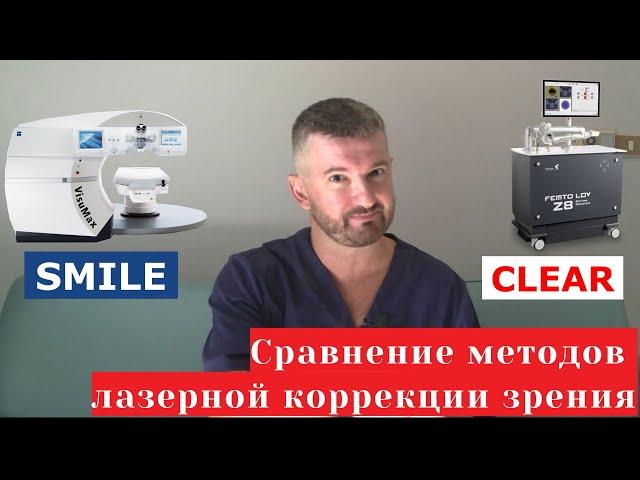 SMILE и CLEAR   сравнение методов лазерной коррекции зрения