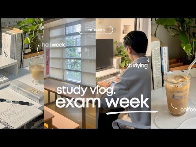 UNI VLOG • EXAM WEEK (midterms), stressful & busy & studying at coffee shops