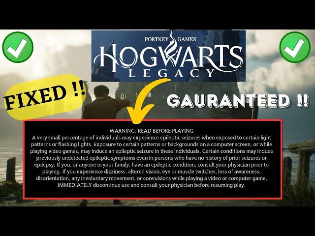 Hogwarts black screen after warning at startup and crash fix