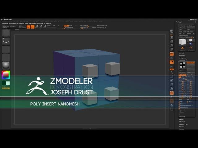 ZBrush ZModeler Polygon Actions - Poly Insert NanoMesh