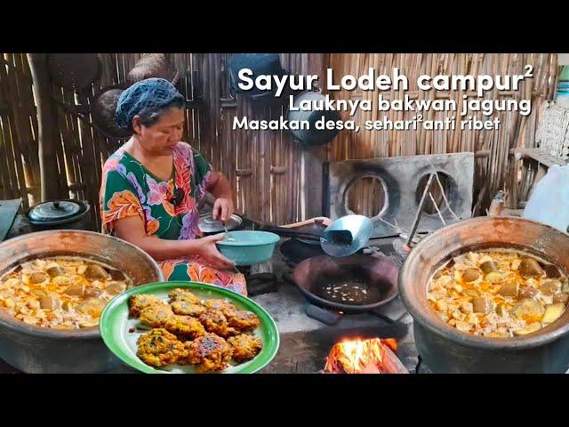 menu siang ini simple aja, sayur lodeh campur², bakwan jagung