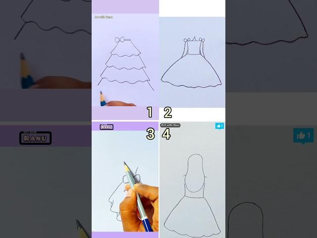 4 easy girl drawing #shorts #drawing #girldraw