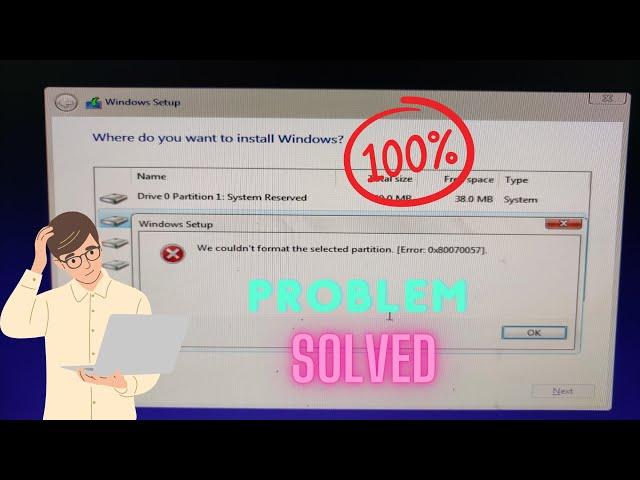 We couldn't format the selected partition.[Error: 0x80070057] | How to format any partition by cmd.