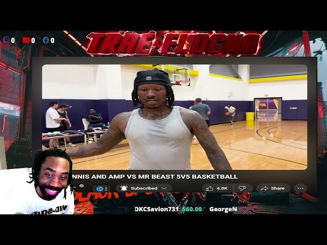 DUKE DENNIS/AMP VS MR BEAST 5V5 IRL BASKETBALL(TRAE FLOCKA REACTION) #BOKC #GOMFSFB