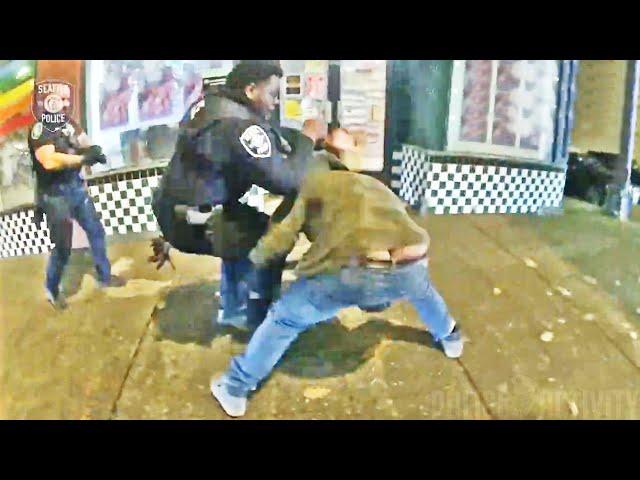 Assault Suspect Fights Seattle Officers During Arrest