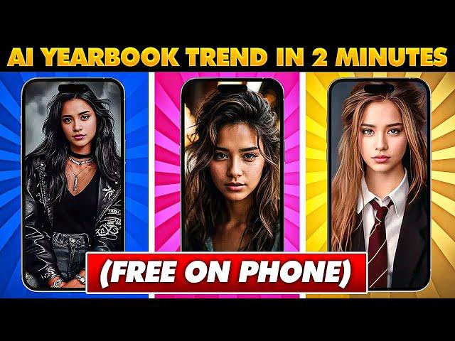 How to Create 90s AI Yearbook Trend in 2 Min.FREE on your PHONE