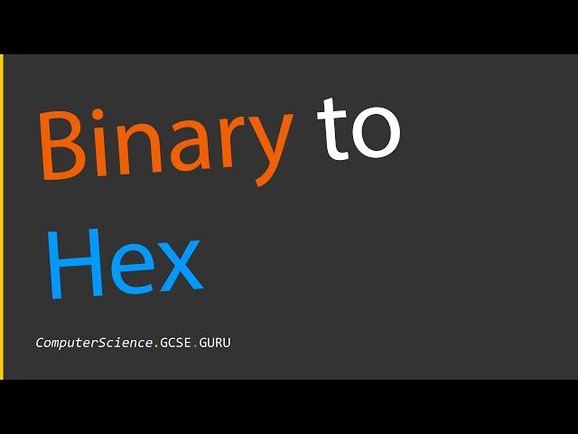 How to convert binary to hexadecimal