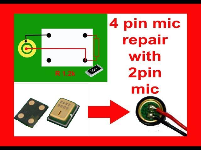 4 pin mic repair with 2 pin mic