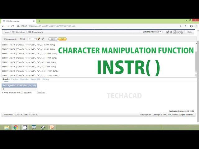 Oracle Tutorial - Character Manipulation Function INSTR