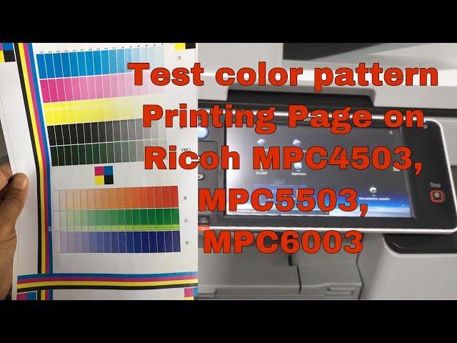 How do I check Test color pattern printing pages on Ricoh mpc4503, mpc5503, mpc6003