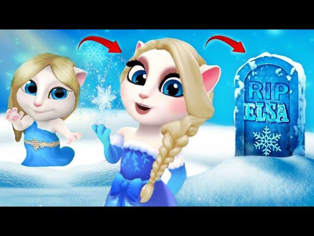 How to Become Elsa! From Birth to Death! My Talking Angela 2