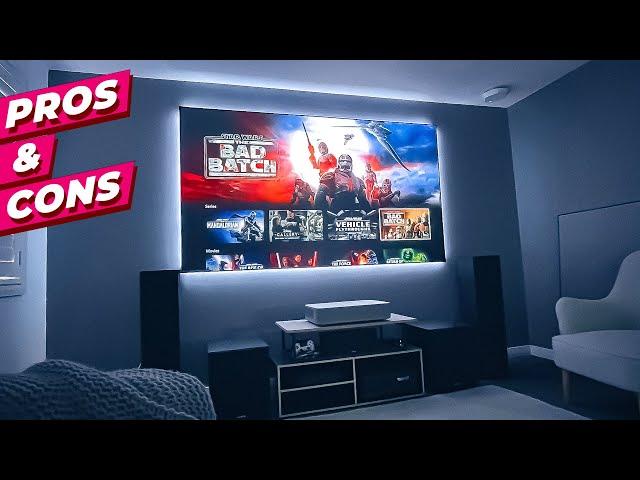 5 Pros & Cons Of  An Ultra Short Throw Projector! // VAVA 4K Laser UST TV // Home Theater 2021!