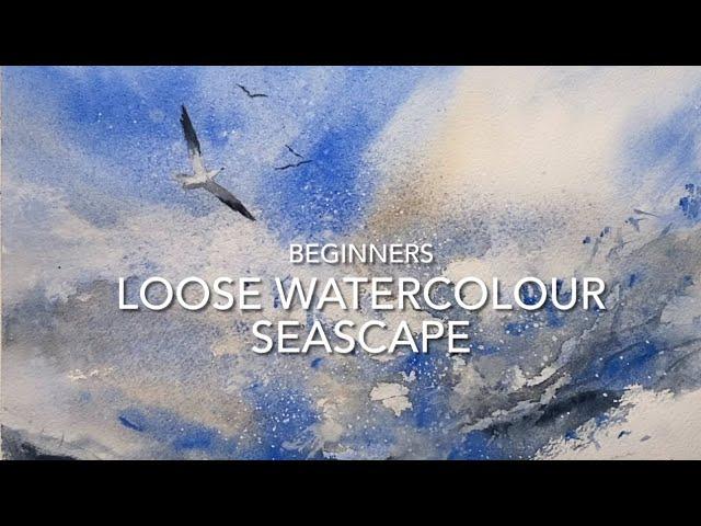 Beginners EXPERIMENTAL ABSTRACT WATERCOLOR PAINTING Techniques Watercolour Landscape Seascape Demo