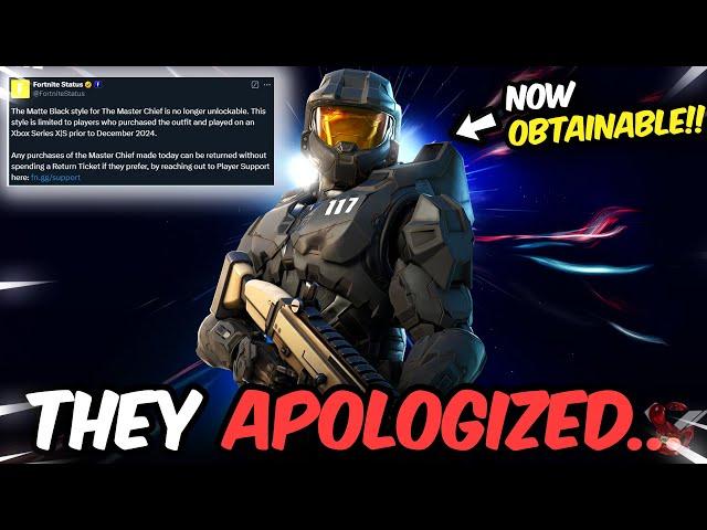 Fortnite APOLOGIZES... Players Can NOW UNLOCK Master Chief's BLACK Style!! 