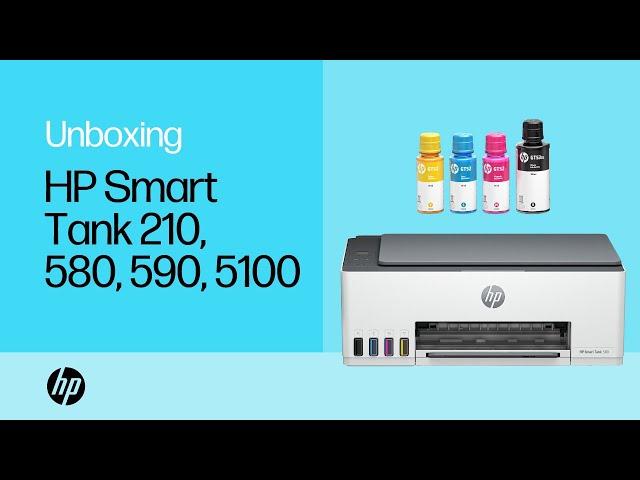 How to unbox & set up | HP Smart Tank 210 580 590 5100 printers | HP Support