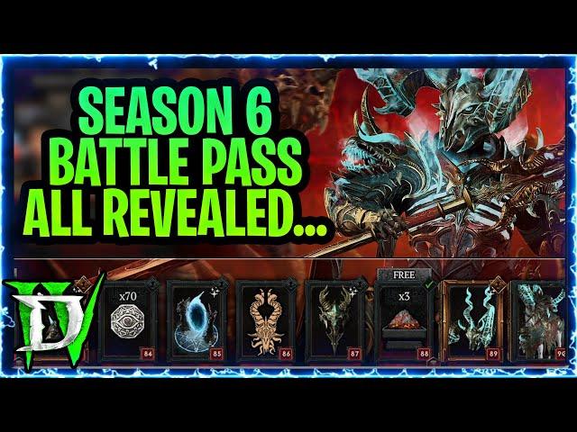 Diablo 4 Season 6 Full Battlepass revealed Free and Paid : All Rewards Revealed / Review